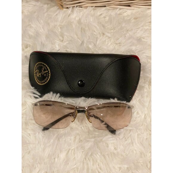 Ray-Ban RB3183 003/8Z Sunglasses Silver frame Beige Silver Gray Gradient Rare - Picture 2 of 7